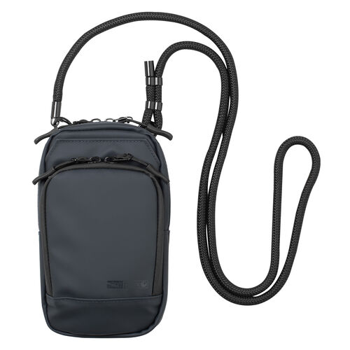 スマホポーチ（スマートキーケース・スマートキー2個収納・カード収納・防水・防塵・止水ファスナー・外側ポケット付き・小銭入れ・カラビナフック・キーリング・ネイビー）