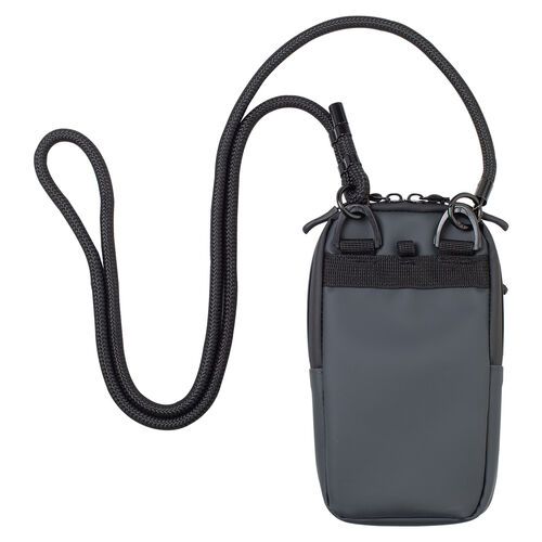 スマホポーチ（スマートキーケース・スマートキー2個収納・カード収納・防水・防塵・止水ファスナー・外側ポケット付き・小銭入れ・カラビナフック・キーリング・ネイビー）