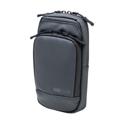 スマホポーチ（スマートキーケース・スマートキー2個収納・カード収納・防水・防塵・止水ファスナー・外側ポケット付き・小銭入れ・カラビナフック・キーリング・ネイビー）