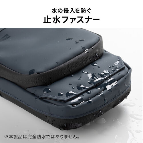 スマホポーチ（スマートキーケース・スマートキー2個収納・カード収納・防水・防塵・止水ファスナー・外側ポケット付き・小銭入れ・カラビナフック・キーリング・ネイビー）