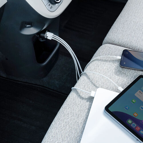 カーチャージャー（PD対応・最大65W・Type-C×2・USB-A×1・12V/24V車対応・PD-PPS対応・スマホ・タブレット・ノートパソコン・Switch）