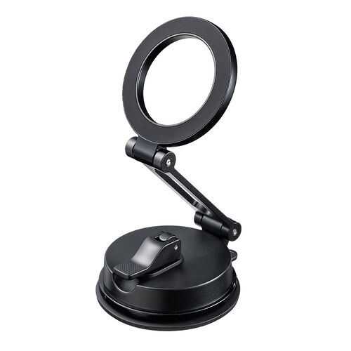 MagSafe対応車載ホルダー（スマホホルダー・吸盤取り付け・超強力吸着・360度調整・片手操作・磁気吸着・折りたたみ・携帯スタンド・カー用品・iPhone・Android・メタルリング付属）