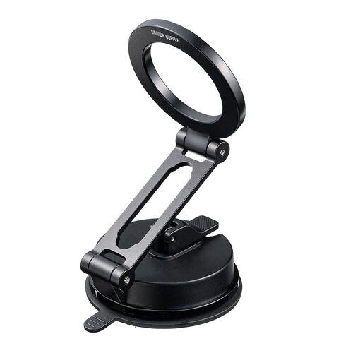 MagSafe対応車載ホルダー（スマホホルダー・吸盤取り付け・超強力吸着・360度調整・片手操作・磁気吸着・折りたたみ・携帯スタンド・カー用品・iPhone・Android・メタルリング付属）