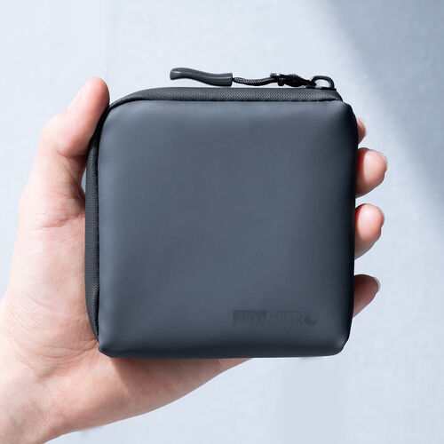 スマートキーケース（L字ファスナー・正方形・スマートキー2個収納・カード収納・防水・防塵・止水ファスナー・小銭入れ・アクセサリポーチ・イヤホンケース・財布・ネイビー）