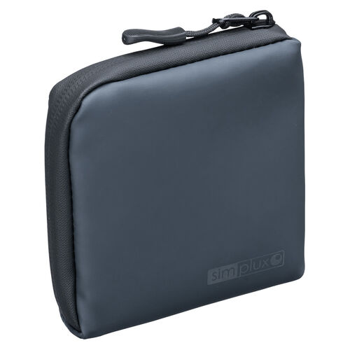 スマートキーケース（L字ファスナー・正方形・スマートキー2個収納・カード収納・防水・防塵・止水ファスナー・小銭入れ・アクセサリポーチ・イヤホンケース・財布・ネイビー）