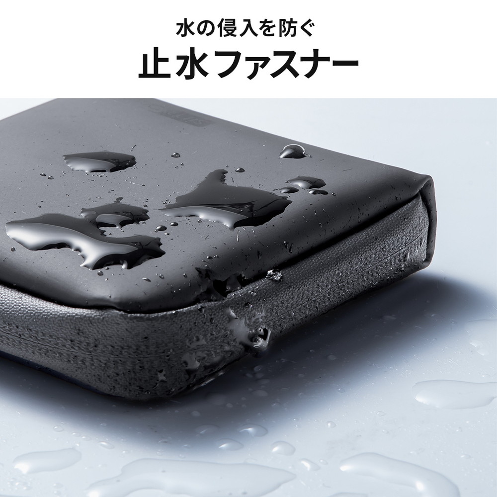 スマートキーケース（L字ファスナー・正方形・スマートキー2個収納・カード収納・防水・防塵・止水ファスナー・小銭入れ・アクセサリポーチ・イヤホンケース・財布）