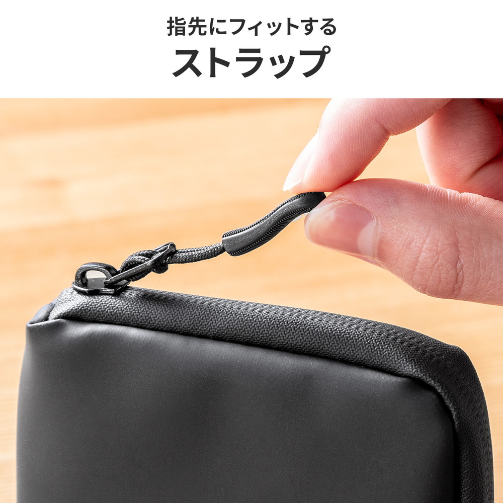 スマートキーケース（L字ファスナー・正方形・スマートキー2個収納・カード収納・防水・防塵・止水ファスナー・小銭入れ・アクセサリポーチ・イヤホンケース・財布）
