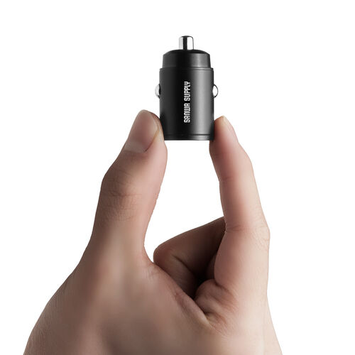 カーチャージャー（PD65W・PD36W・2ポート・コンパクト・USB Type-C・USB A・12V車・24V車・シガーソケット・充電器・ブラック）
