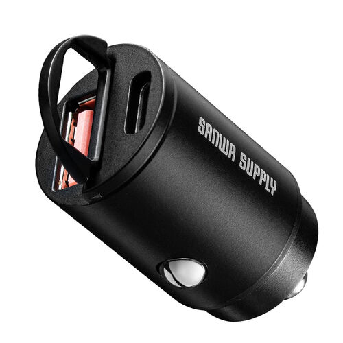 カーチャージャー（PD65W・PD36W・2ポート・コンパクト・USB Type-C・USB A・12V車・24V車・シガーソケット・充電器・ブラック）