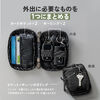 スマートキーケース（鍵・コーデュラ素材・スマートキー・2個収納・カード収納・外側ポケット・コンパクト・軽量・キーリングつき・カーキ）