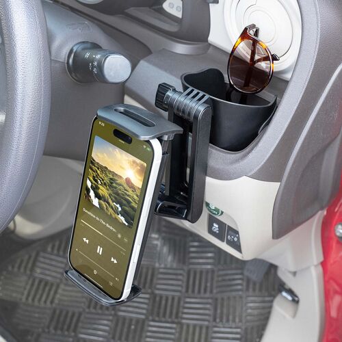 車載ホルダー（タブレットホルダー・ドリンクホルダー・角度調節・カップホルダー・高さ調節・簡単設置）