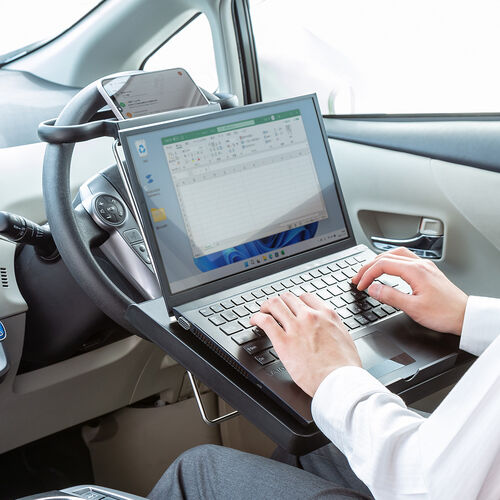 車載用テーブル（ハンドル取付け・後部座席対応・スマホスタンド・高さ調整・角度調整・折りたたみ・車用テーブル・インカーワーク）