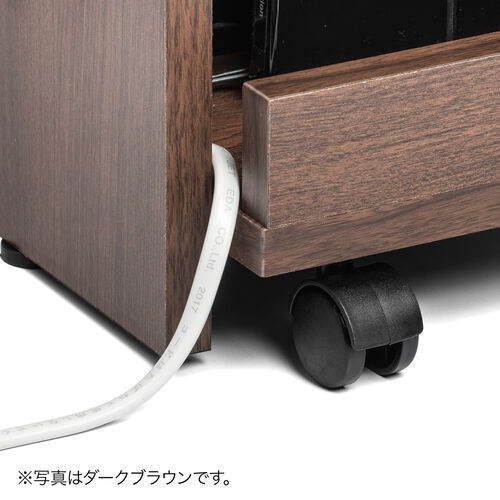 ルーター収納ボックス（ケーブルボックス・幅40cm・高さ45cm・充電ステーション・スマホスタンド機能・モデム・Wi-Fi 扉付き・木製・2段・完成品・ブラック）