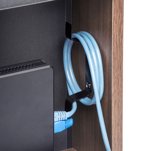 【アウトレット】ルーター収納ボックス（ケーブルボックス・幅40cm・高さ45cm・充電ステーション・スマホスタンド機能・モデム・Wi-Fi 扉付き・木製・2段・完成品・ダークブラウン）