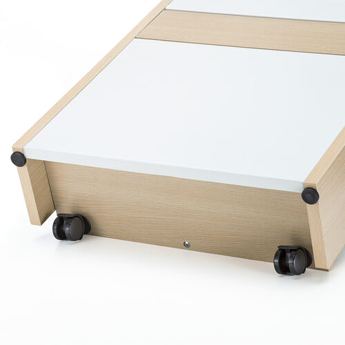 ルーター収納ボックス（ケーブルボックス・幅40cm・高さ45cm・充電ステーション・スマホスタンド機能・モデム・Wi-Fi 扉付き・木製・2段・完成品・ライトブラウン）