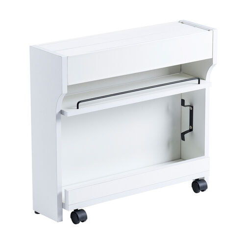 ルーター収納ボックス（ケーブルボックス・幅50cm・高さ45cm・充電ステーション・スマホスタンド機能・モデム・Wi-Fi・扉付き・木製・2段・完成品・ホワイト）