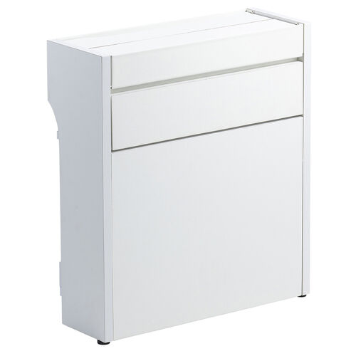 ルーター収納ボックス（ケーブルボックス・幅40cm・高さ45cm・充電ステーション・スマホスタンド機能・モデム・Wi-Fi 扉付き・木製・2段・完成品・ホワイト）