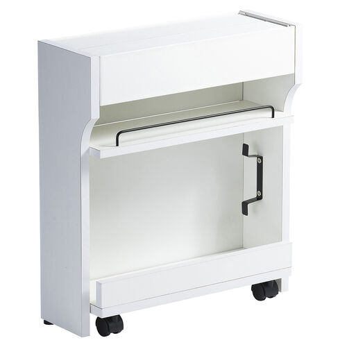 ルーター収納ボックス（ケーブルボックス・幅40cm・高さ45cm・充電ステーション・スマホスタンド機能・モデム・Wi-Fi 扉付き・木製・2段・完成品・ホワイト）