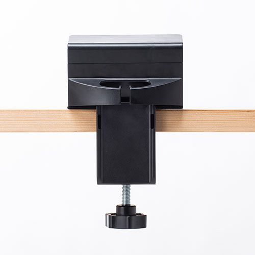 電源タップホルダー（机に固定・クランプ式・ブラック）