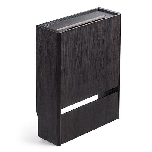 ケーブルボックス（ルーター収納・タップ収納・モデム・NAS収納・ケーブル整理・木製・幅40cm・木目・ダークブラウン）