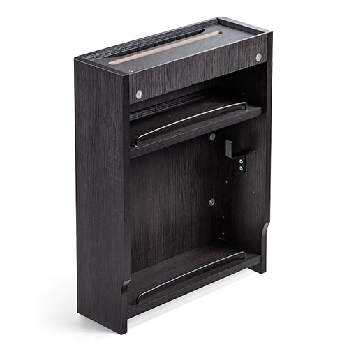 ケーブルボックス（ルーター収納・タップ収納・モデム・NAS収納・ケーブル整理・木製・幅40cm・木目・ダークブラウン）