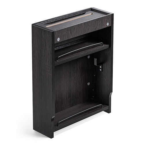 ケーブルボックス（ルーター収納・タップ収納・モデム・NAS収納・ケーブル整理・木製・幅40cm・木目・ダークブラウン）