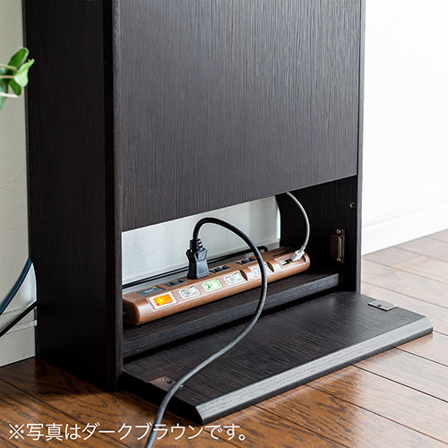 ケーブルボックス（ルーター収納・タップ収納・モデム・NAS収納・ケーブル整理・木製・幅40cm・木目・ライトブラウン）