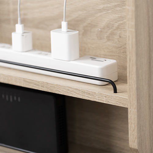 ケーブルボックス（ルーター収納・タップ収納・モデム・NAS収納・ケーブル整理・木製・幅40cm・木目・ライトブラウン）