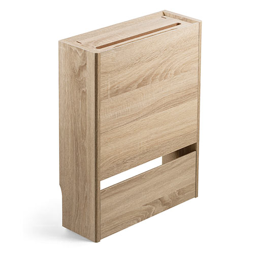 ケーブルボックス（ルーター収納・タップ収納・モデム・NAS収納・ケーブル整理・木製・幅40cm・木目・ライトブラウン）