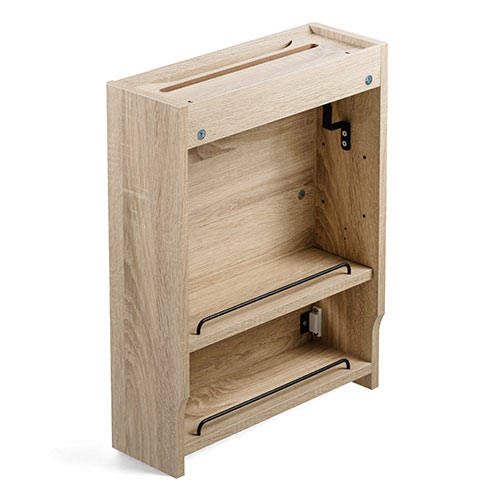 ケーブルボックス（ルーター収納・タップ収納・モデム・NAS収納・ケーブル整理・木製・幅40cm・木目・ライトブラウン）