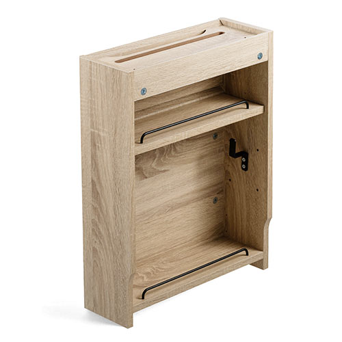 ケーブルボックス（ルーター収納・タップ収納・モデム・NAS収納・ケーブル整理・木製・幅40cm・木目・ライトブラウン）