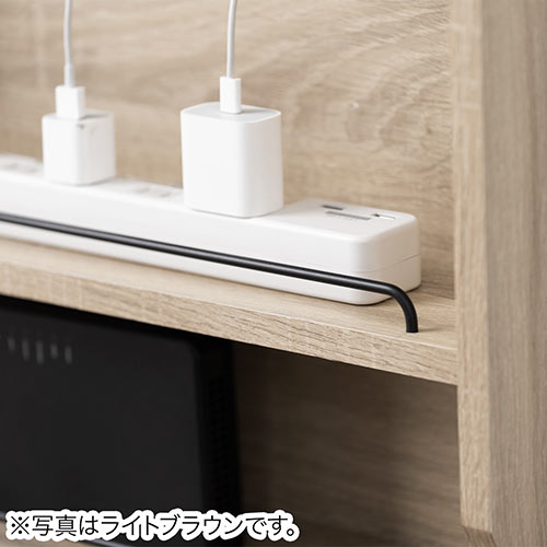 ケーブルボックス（ルーター収納・タップ収納・モデム・NAS収納・ケーブル整理・木製・幅40cm・木目・ホワイト）