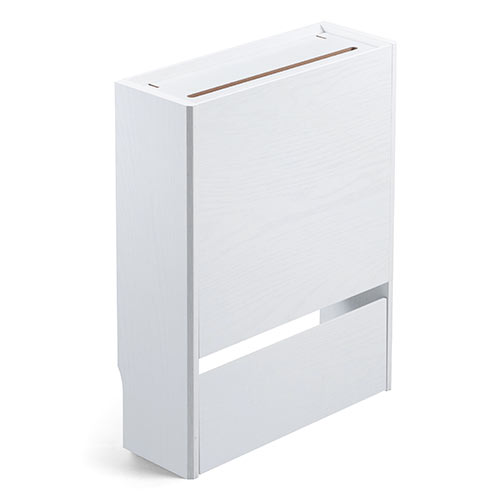 ケーブルボックス（ルーター収納・タップ収納・モデム・NAS収納・ケーブル整理・木製・幅40cm・木目・ホワイト）