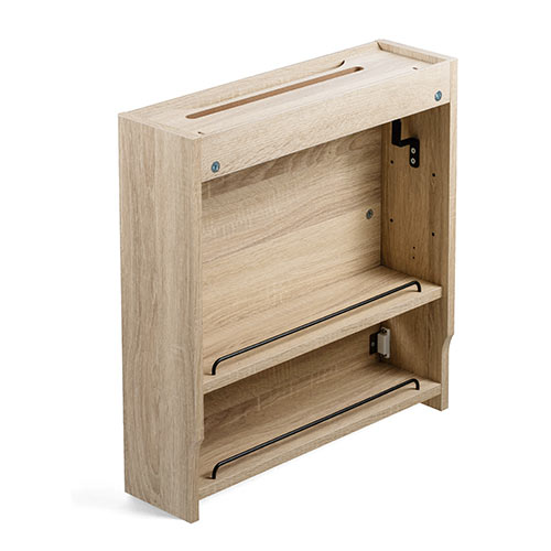 【アウトレット･訳あり・セール】ケーブルボックス（ルーター収納・タップ収納・モデム・NAS収納・ケーブル整理・木製・幅50cm・木目・ライトブラウン）