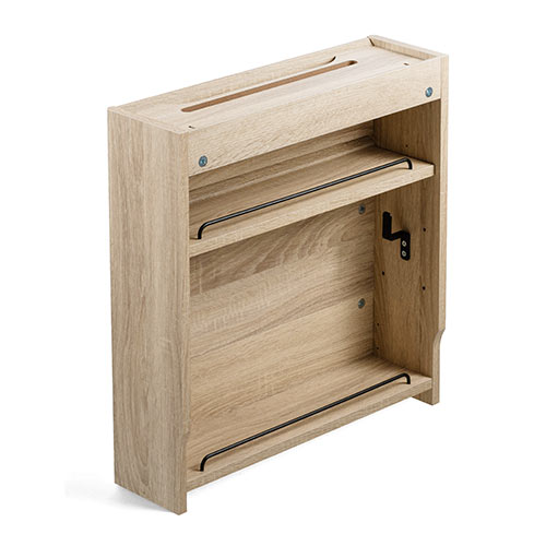 【アウトレット･訳あり・セール】ケーブルボックス（ルーター収納・タップ収納・モデム・NAS収納・ケーブル整理・木製・幅50cm・木目・ライトブラウン）