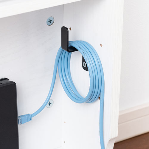 ケーブルボックス（ルーター収納・タップ収納・モデム・NAS収納・ケーブル整理・木製・幅50cm・木目・ホワイト）