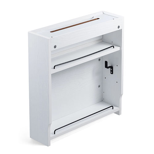 ケーブルボックス（ルーター収納・タップ収納・モデム・NAS収納・ケーブル整理・木製・幅50cm・木目・ホワイト）