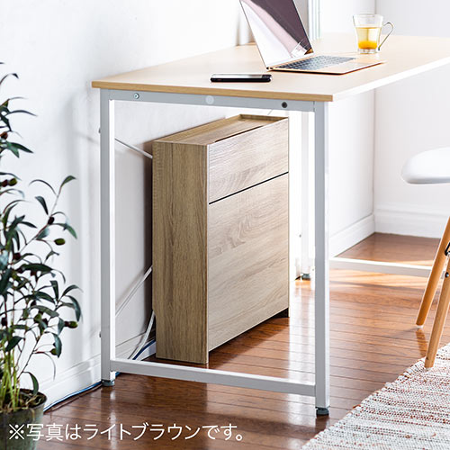 ケーブルボックス（ルーター収納・タップ収納・モデム・NAS収納・ケーブル整理・木製・幅50cm・木目・ホワイト）