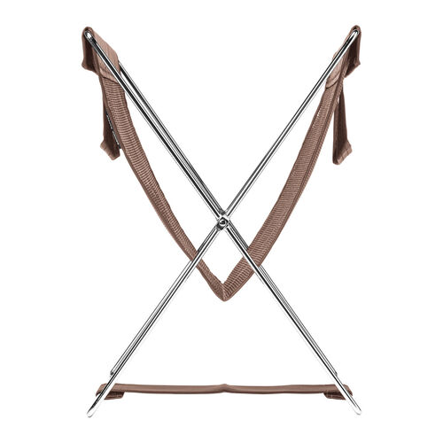 カバン置き（メッシュ・おりたたみ・オフィス・荷物置き・耐荷重5kg・荷物入れ・バッグ置き台・手荷物・コンパクト・飲食店・ブラウン）