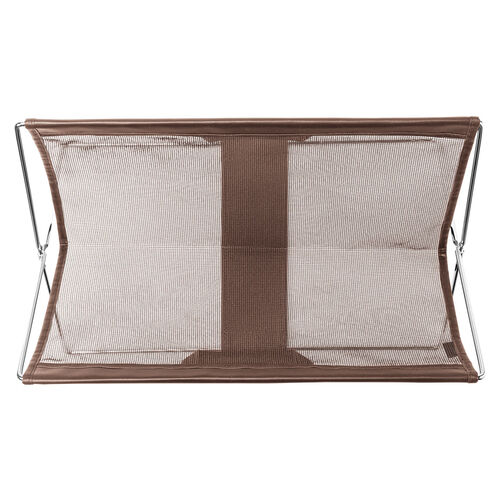 カバン置き（メッシュ・おりたたみ・オフィス・荷物置き・耐荷重5kg・荷物入れ・バッグ置き台・手荷物・コンパクト・飲食店・ブラウン）