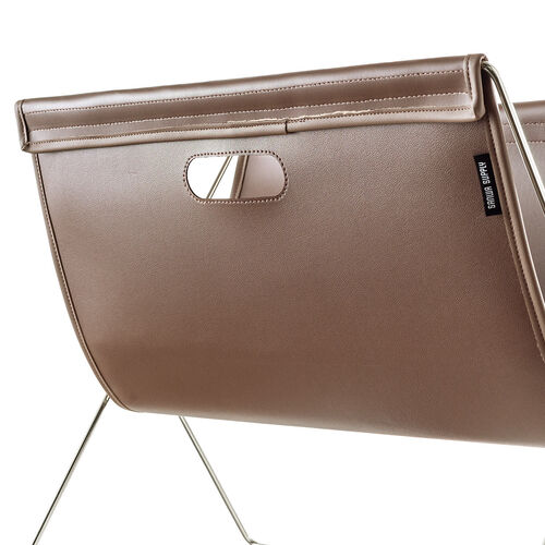 【アウトレット】カバン置き（折りたたみ・荷物置き・合成皮革・耐荷重5kg・荷物入れ・バッグ置き台・手荷物・コンパクト・飲食店・ブラウン）