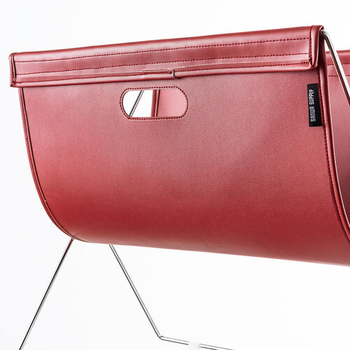 カバン置き（折りたたみ・荷物置き・合成皮革・耐荷重5kg・荷物入れ・バッグ置き台・手荷物・コンパクト・飲食店・レッド）