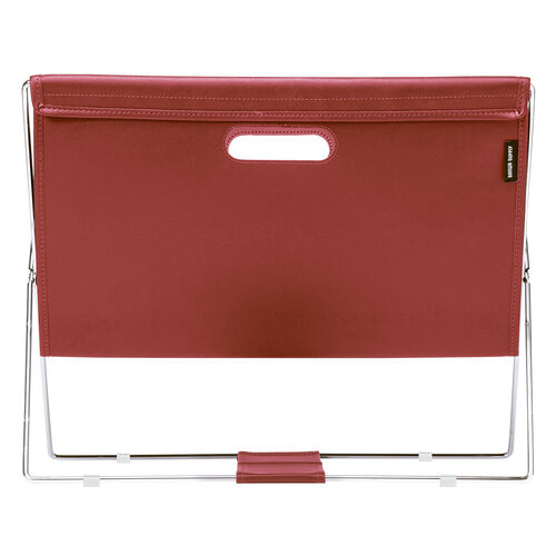 カバン置き（折りたたみ・荷物置き・合成皮革・耐荷重5kg・荷物入れ・バッグ置き台・手荷物・コンパクト・飲食店・レッド）