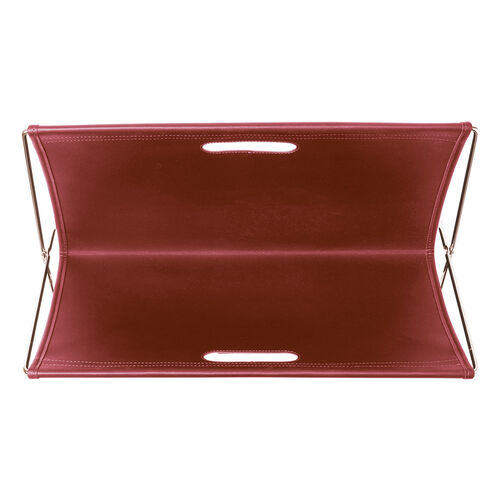 カバン置き（折りたたみ・荷物置き・合成皮革・耐荷重5kg・荷物入れ・バッグ置き台・手荷物・コンパクト・飲食店・レッド）