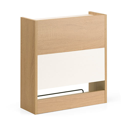 ケーブルボックス（タップ収納・ルーター収納・木製・高さ45cm・ロータイプ・整理整頓・すっきり・ライト木目）