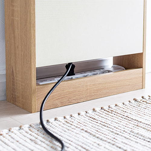 ケーブルボックス（タップ収納・ルーター収納・木製・高さ45cm・ロータイプ・整理整頓・すっきり・ライト木目）