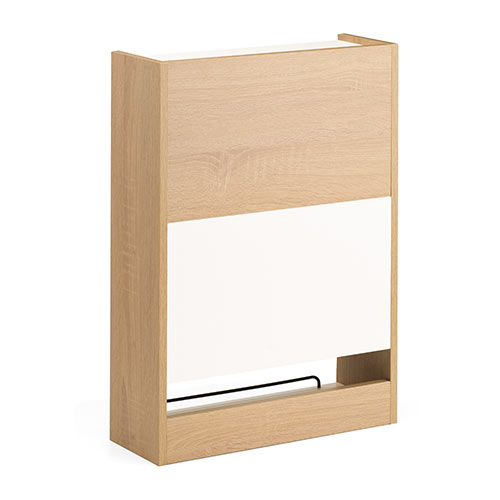 ケーブルボックス（タップ収納・ルーター収納・木製・高さ58cm・ハイタイプ・整理整頓・すっきり・ライト木目）CB023LM