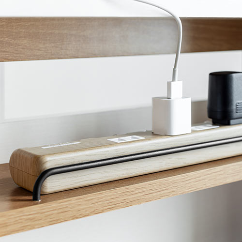 ケーブルボックス（タップ収納・ルーター収納・木製・高さ58cm・ハイタイプ・整理整頓・すっきり・ライト木目）CB023LM