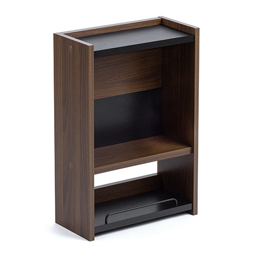 ケーブルボックス（タップボックス・ルーター収納ボックス・木製・高さ45cm・幅30cm・机上設置タイプ・ダークブラウン）