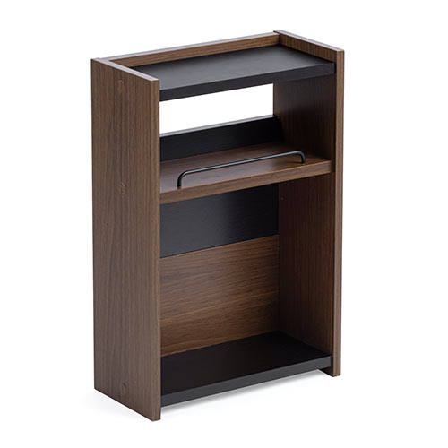 ケーブルボックス（タップボックス・ルーター収納ボックス・木製・高さ45cm・幅30cm・机上設置タイプ・ダークブラウン）